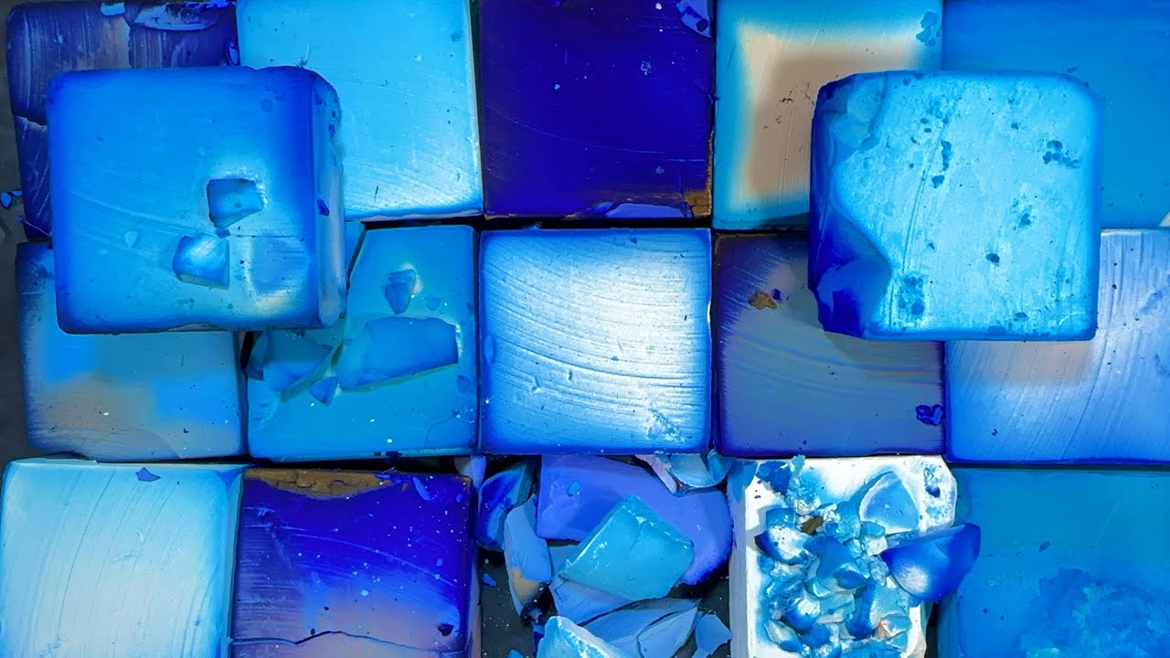 ASMR / Shades of Blue Dyed Blocks / Happy Birthday @april.jane63