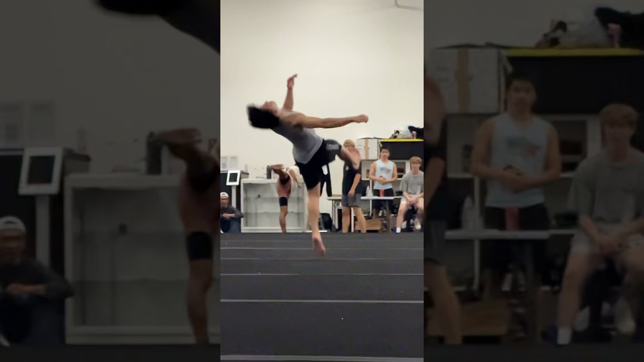 SLOW MOTION BACKFLIPS OFF 1 LEG Martial Arts Tricking Gainers Gymnast Training Circus Fit Xtreme