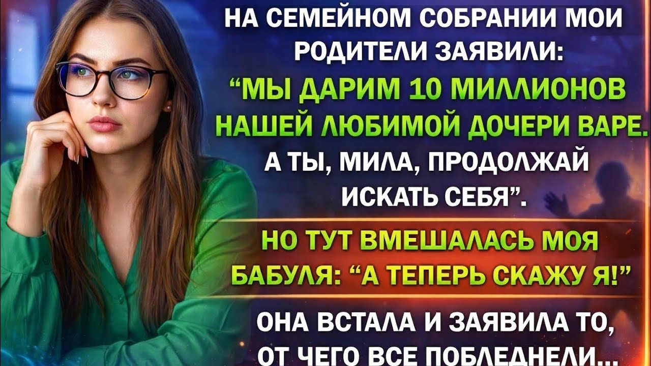 Родители подарили младшей дочке 10 млн, а ты, Мила, продолжай искать себя. Но тут вмешалась бабуля 