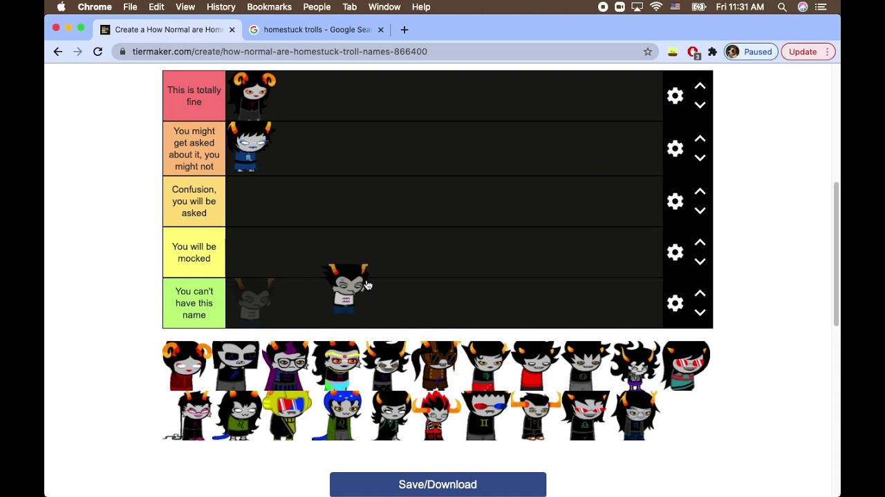 Rating Homestuck Troll Names on How Normal They Are