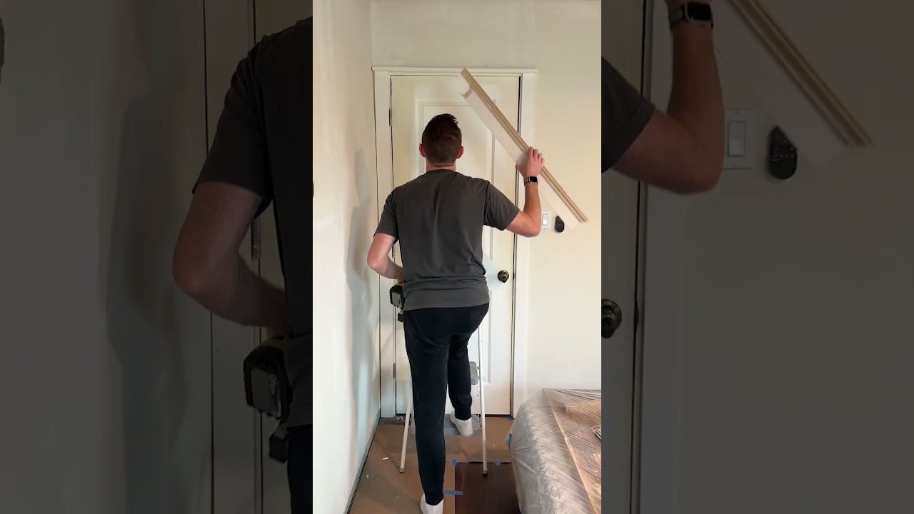 how I created custom door trim for our bedroom door