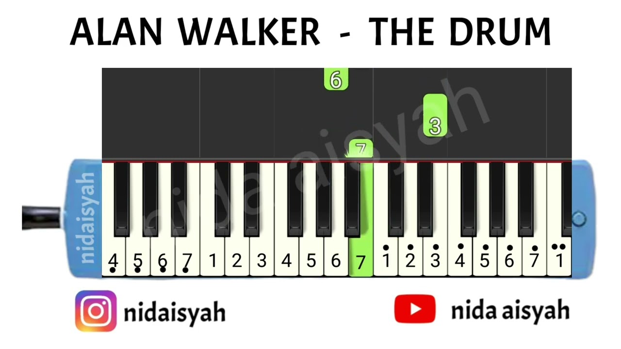 NOT ANGKA PIANIKA THE DRUM | TUTORIAL MUDAH MAIN PIANIKA LAGU THE DRUM ALAN WALKER