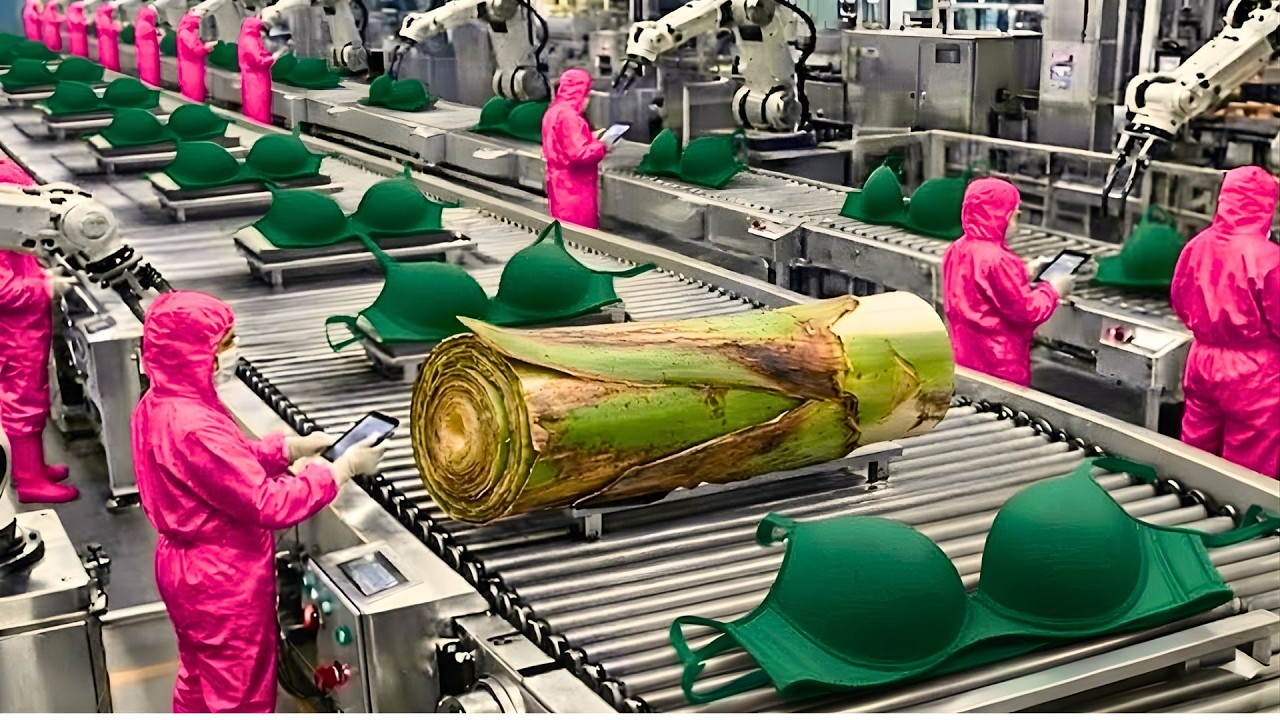 The Process of Transforming Banana Tree Waste Into Women's Underwear | Production Process