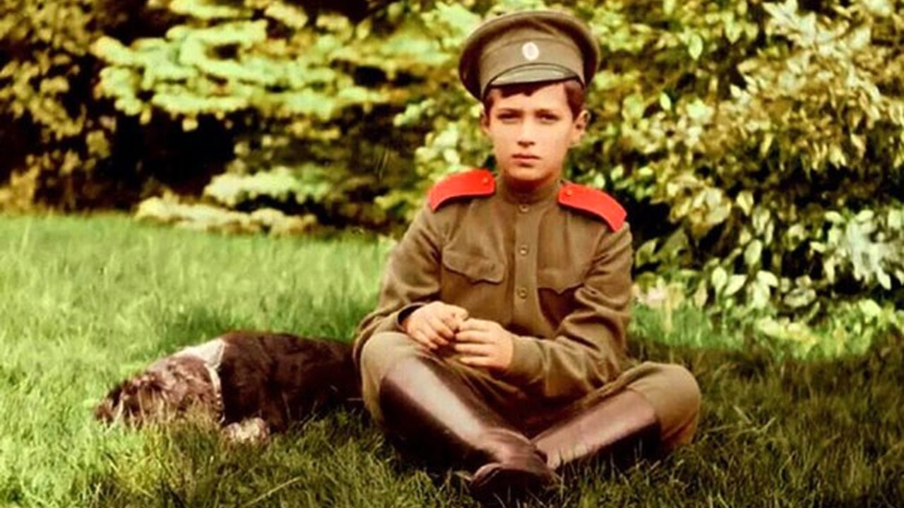 Romanovs. Tsesarevich Alexei & His spaniel Joy