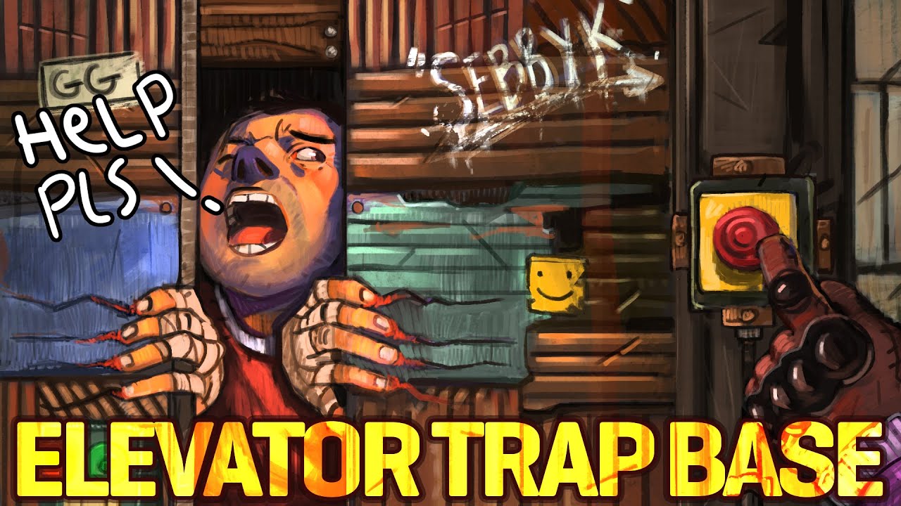 SQUISHING PEOPLE IN MY ELEVATOR TRAP BASE!!! // Rust Will they get out alive?
