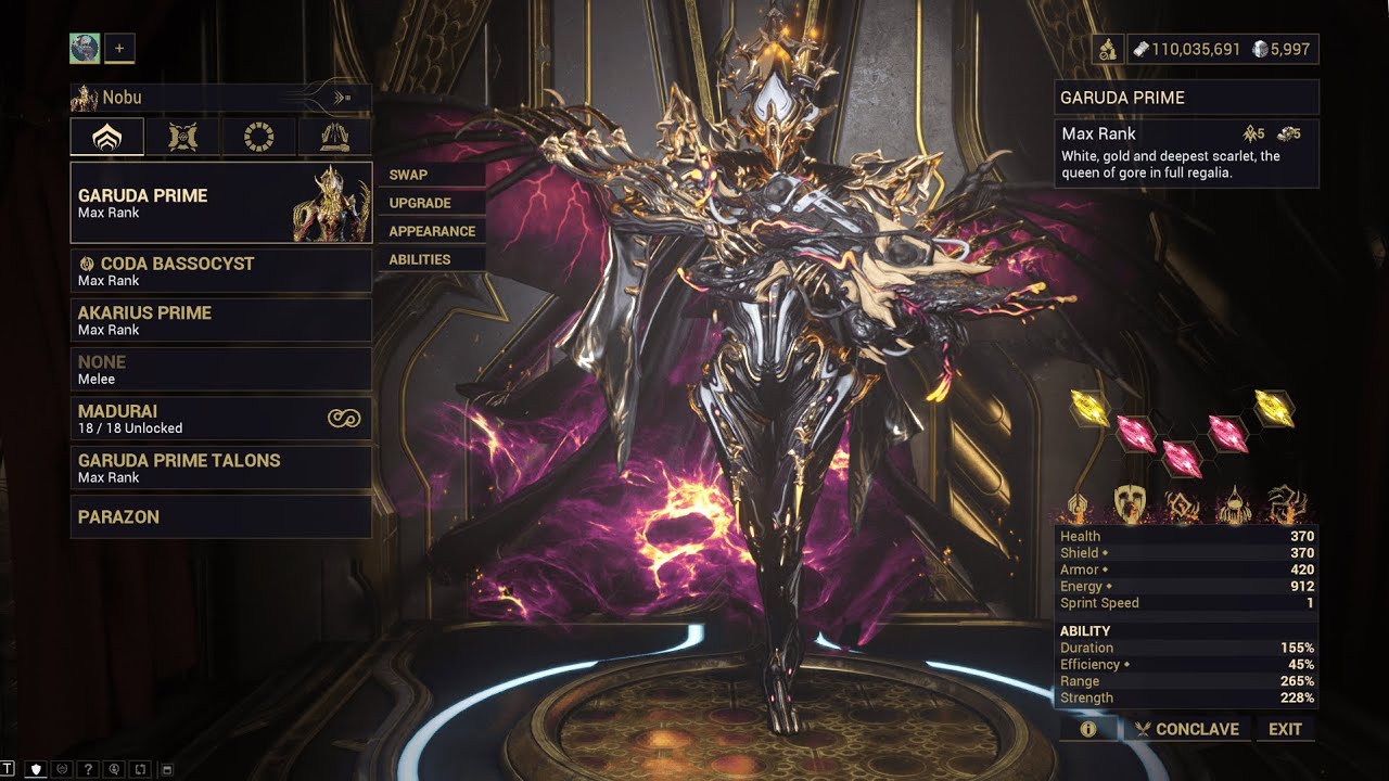 Warframe Maximum Investment - Garuda Prime | Techrot Encore