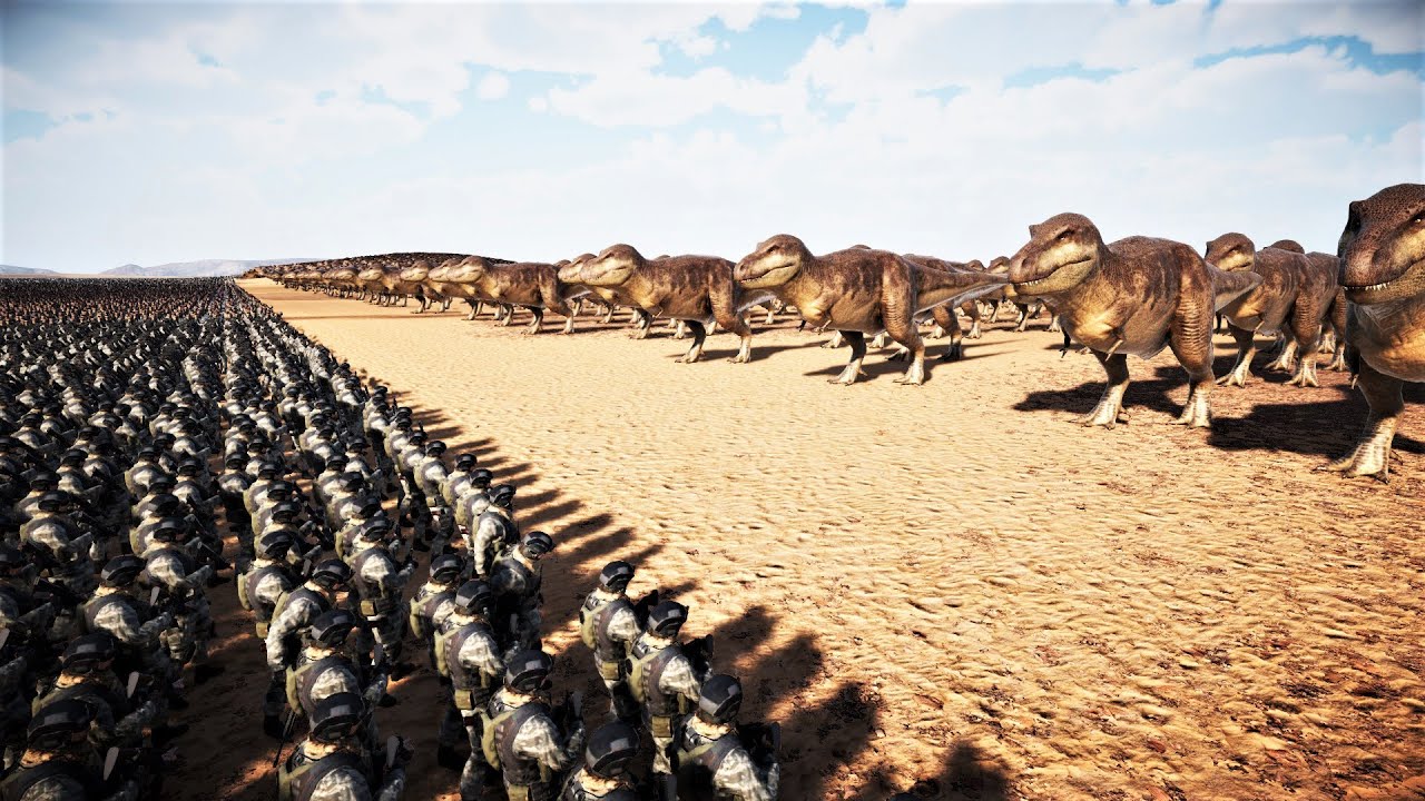 150,000 T-Rex Vs 250,000 Modern Soldiers| Ultimate Epic Battle Simulator 2 | UEBS2