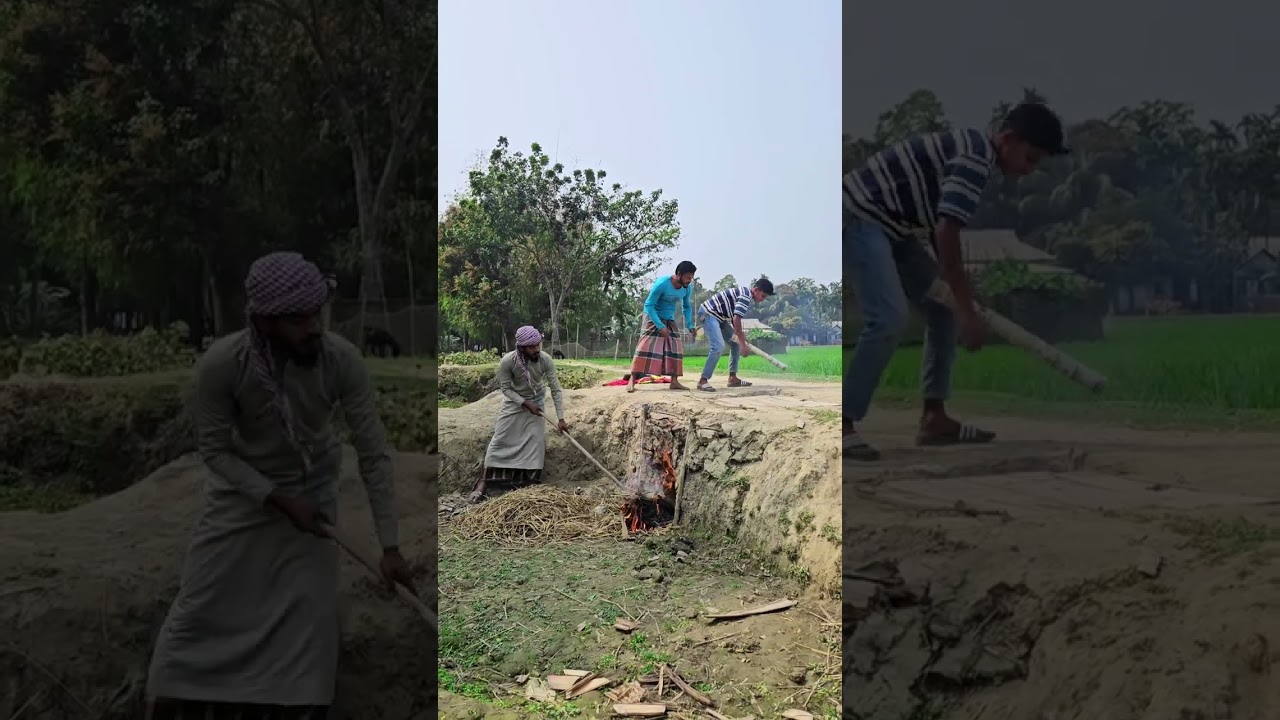 The woman ran and entered the hole. #funny #funnyvideo 