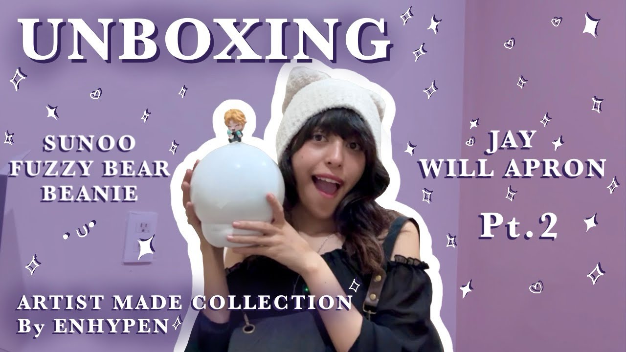 ARTIST MADE COLLECTION BY ENHYPEN (JAY - SUNOO) - WILL APRON + FUZZY BEAR BEANIE - UNBOXING ESPAÑOL