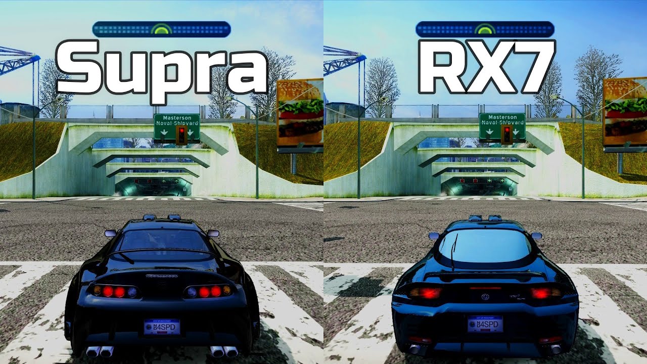 NFS Most Wanted: Toyota Supra vs Mazda RX7 - Drag Race