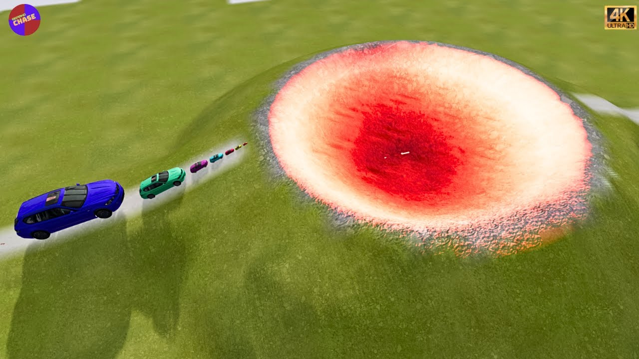 Giant & Small Cars Vs Volcano Hot Lava in BeamNG.drive 🔥
