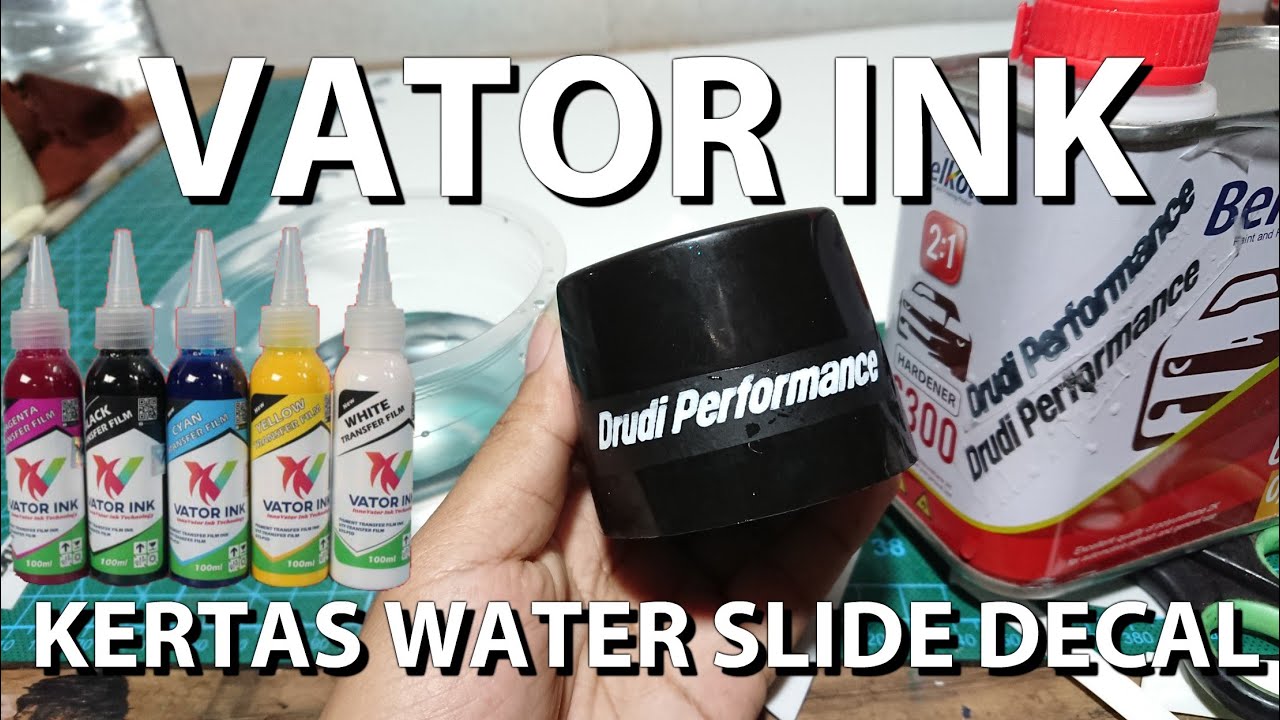 Tes Tinta Vator DTF Black dan White di Kertas Water Slide Decal