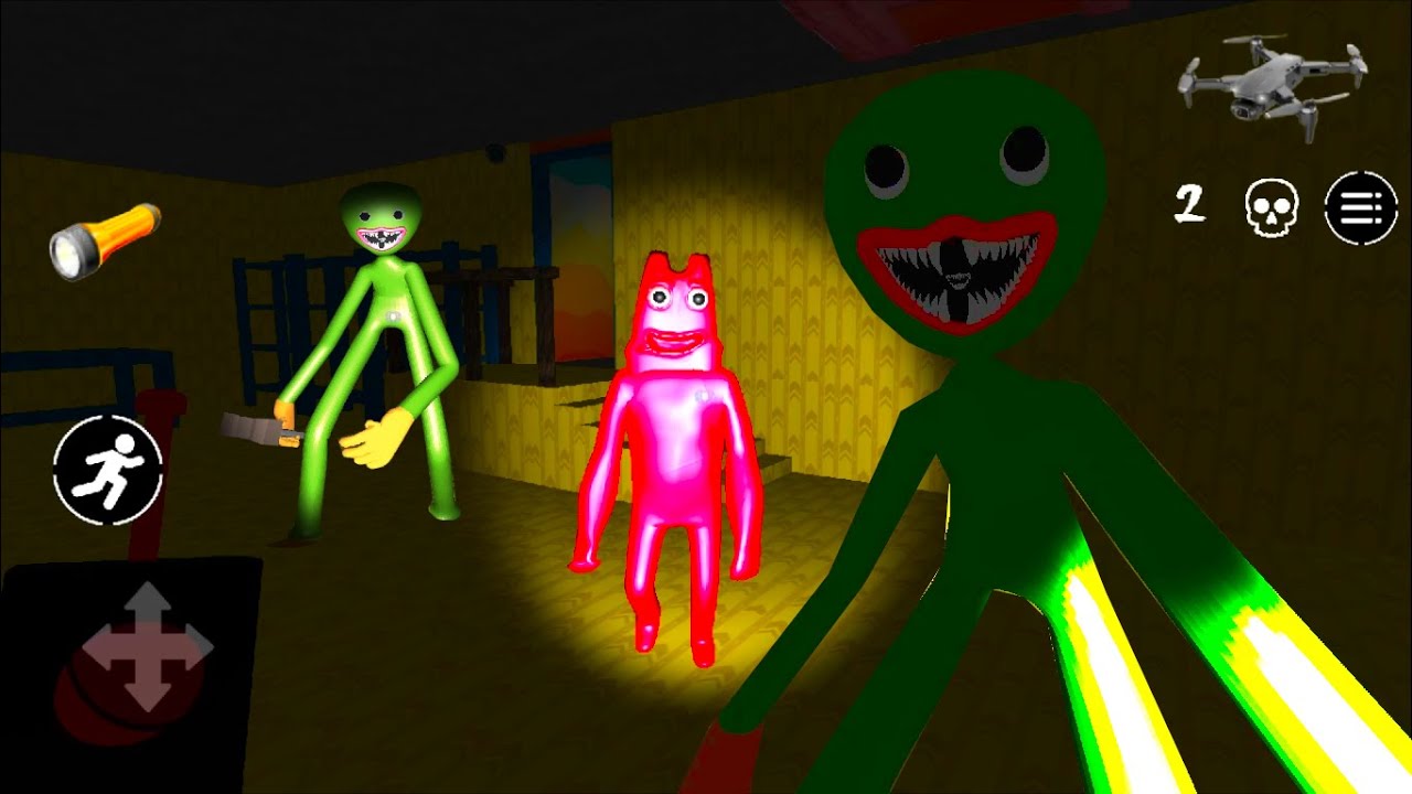 GARDEN OF BANBAN 4 HORROR!! Red Banban + Green Huggy scary horror house escape full game walkthrough