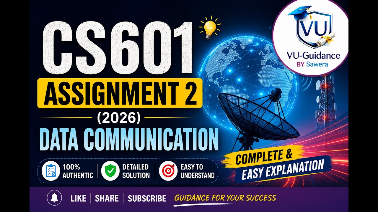 CS601 Assignment 2 Solution 2026 | Data Communication | Complete Solution | VU Guidance By Sawera