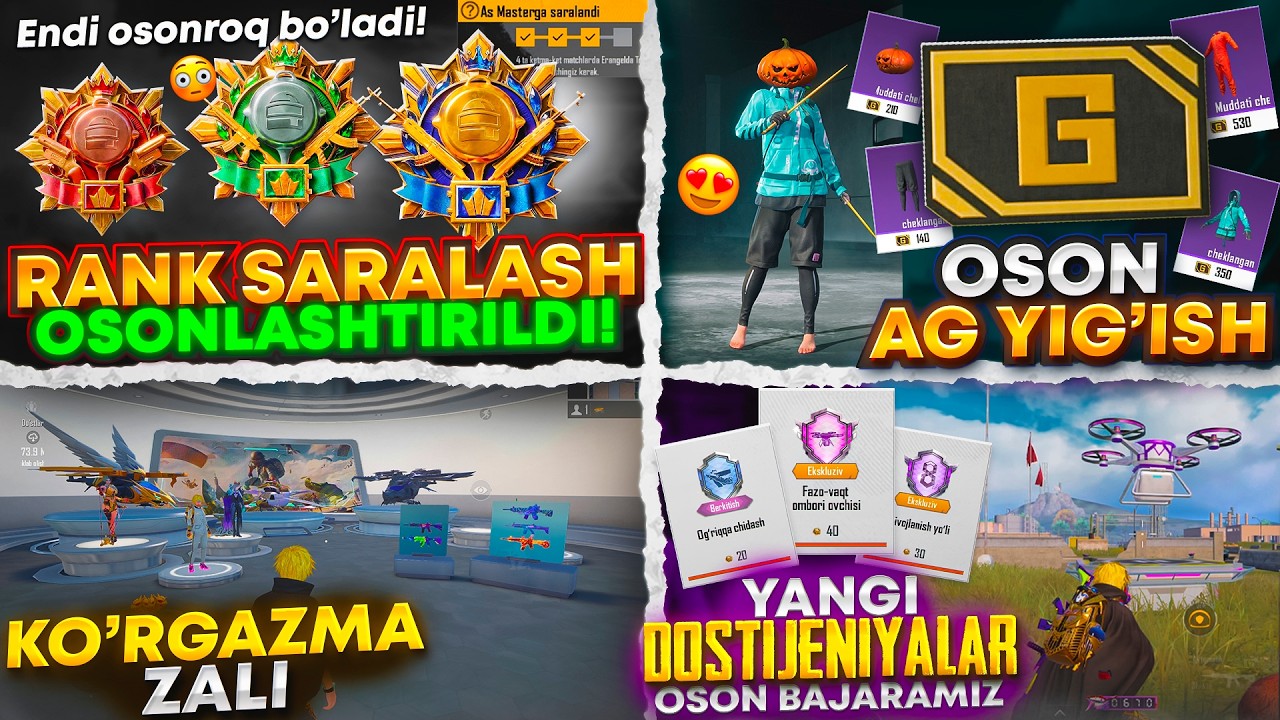 ENDI RANK SARALASH OSONROQ?! 😱 KO'RGAZMA ZALI 😍 OSON G YIG'ISH YO'LLARI 🤩 4.3 DOSTIJENIYALARI OSON😎