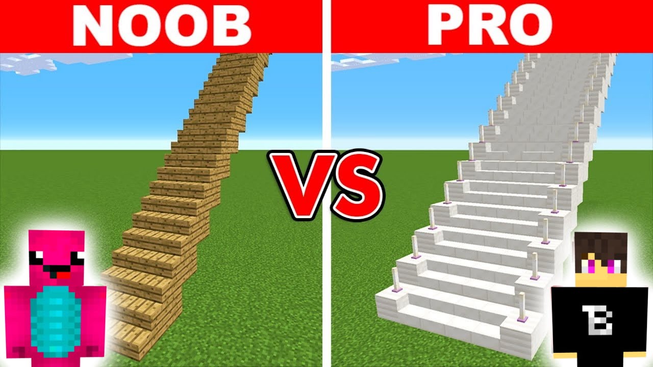 Minecraft NOOB vs PRO: LEGHOSSZABB LÉPCSŐ ÉPÍTŐ KIHÍVÁS!