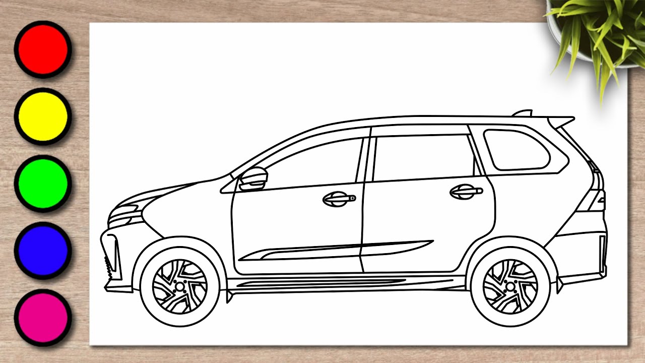 How to Draw Daihatsu Xenia Car and Coloring Easily