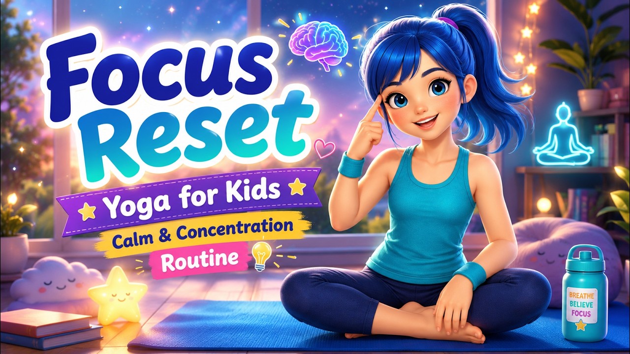 Focus Reset Yoga for Kids 🧠 Calm & Concentration Routine | Yoga Poses for Children | Kids Yoga Time🌈