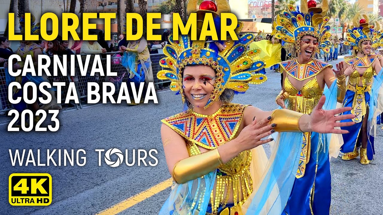 4K Lloret de Mar (Catalonia, Spain) Carnival Costa Brava Walking Tour • February 2023