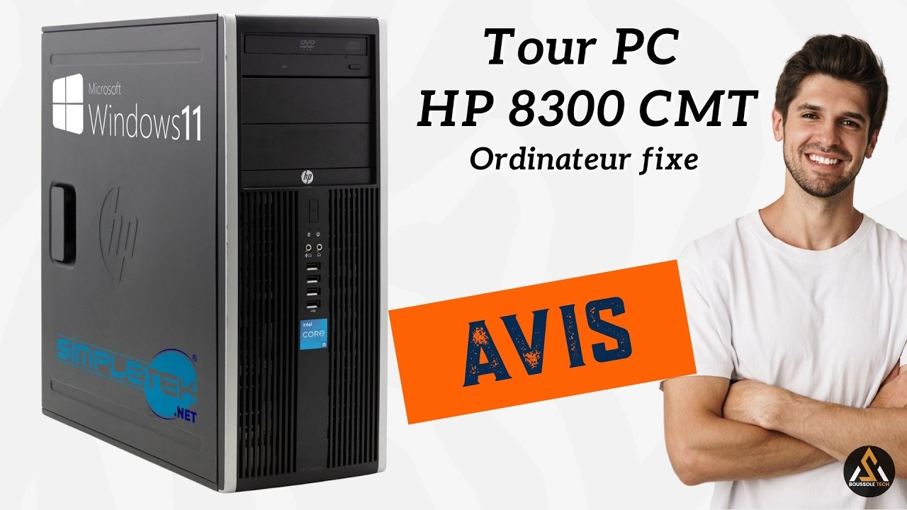 Tour PC HP 8300 CMT Windows 11 Pro – Core i5 jusqu'à 3,60 GHz 16 Go RAM SSD 240 Go