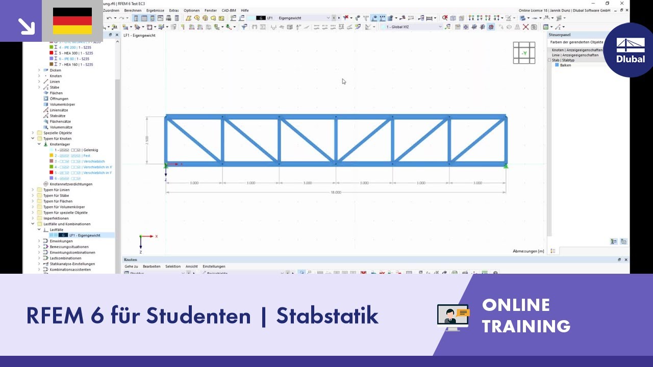 RFEM 6 für Studenten | Einführung in die Stabstatik | 11.10.2022