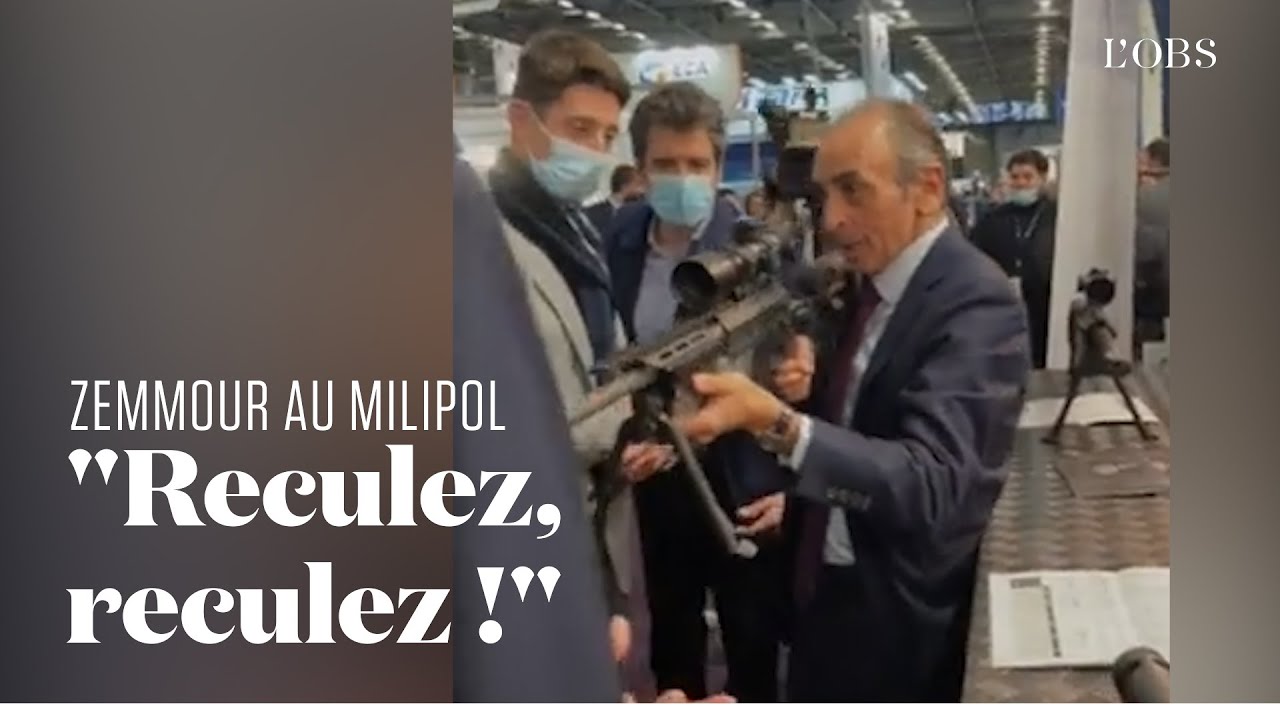 Eric Zemmour vise des journalistes avec un fusil au salon Milipol