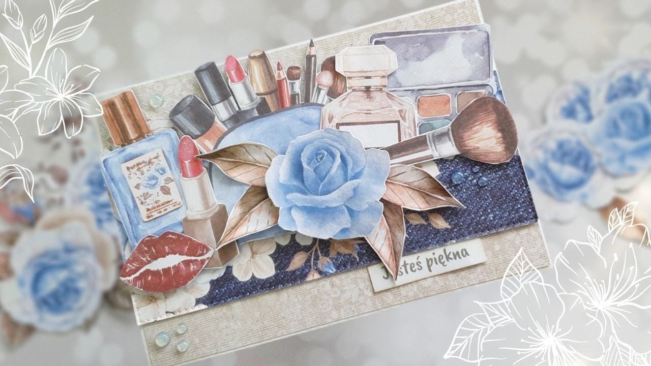Prostka kartka z element&oacute;w do wycinania. Simple card. CARDMAKING.