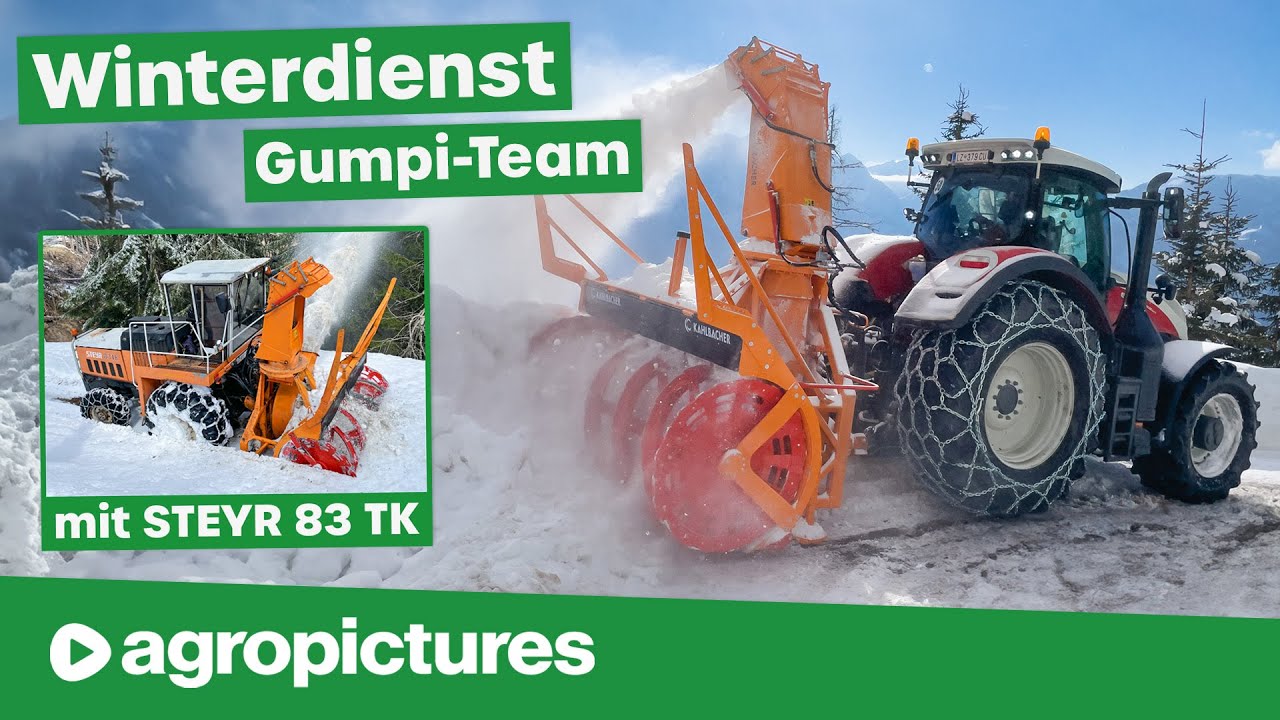 Winterdienst in Österreich beim Gumpi Team | Schneefräsen extrem mit Steyr Terrus und Trägerfahrzeug