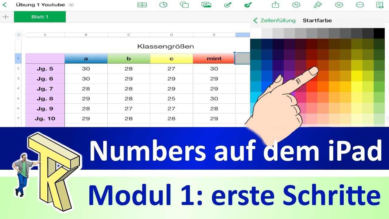 Numbers auf dem iPad - Modul 1: Erste Schritte (Tabellen erstellen, gestalten und speichern)