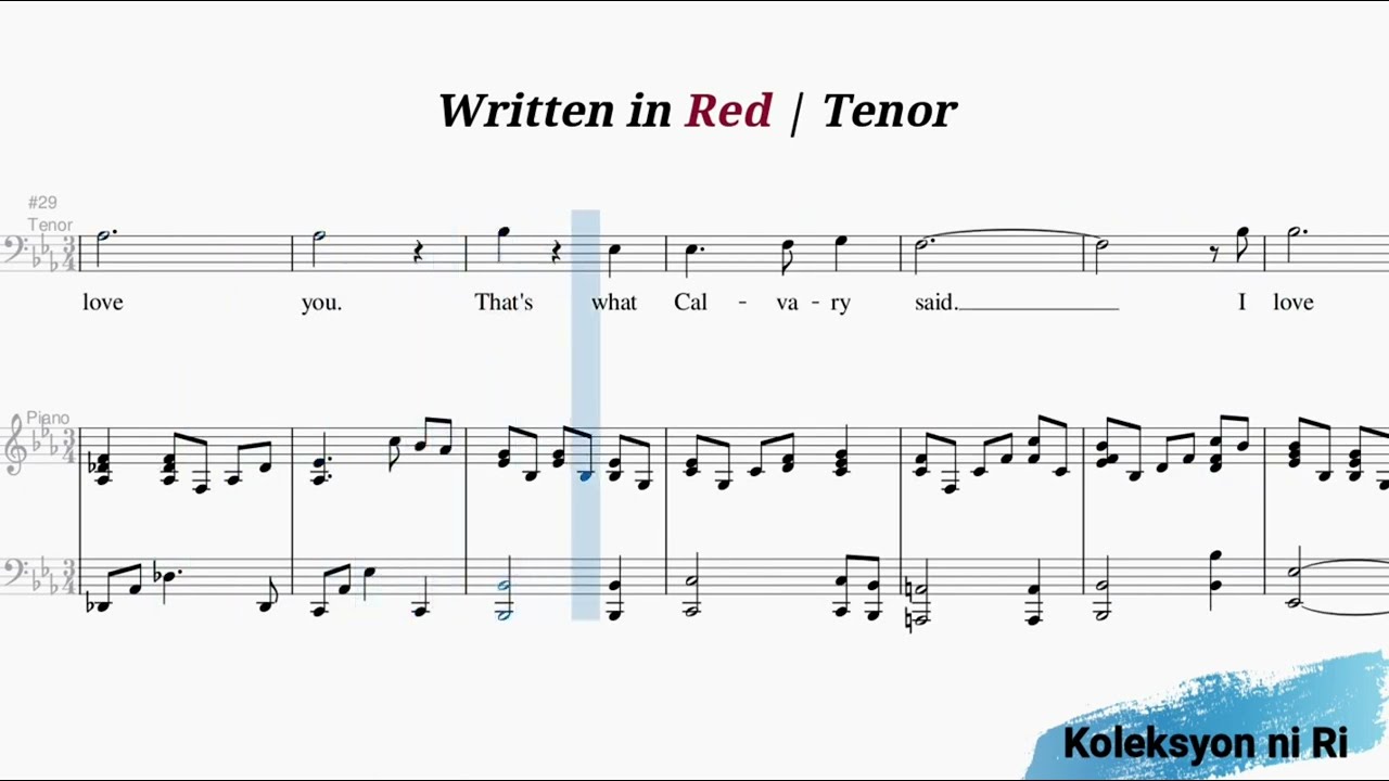 Written in Red | Tenor | Vocal Guide by Bro. Warren Jabolin