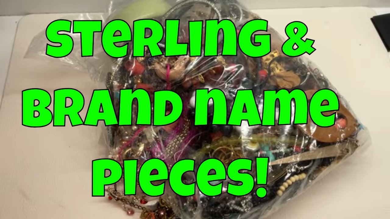 Goodwill BlueBox 5lb Mystery Jewelry UNBOXING! sterling & brand name pieces!