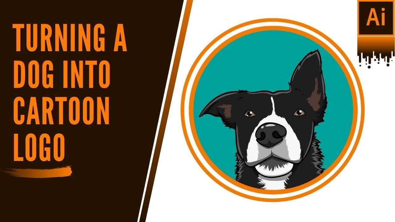 Cartoon Logo Dog Face - Adobe Illustrator 2021