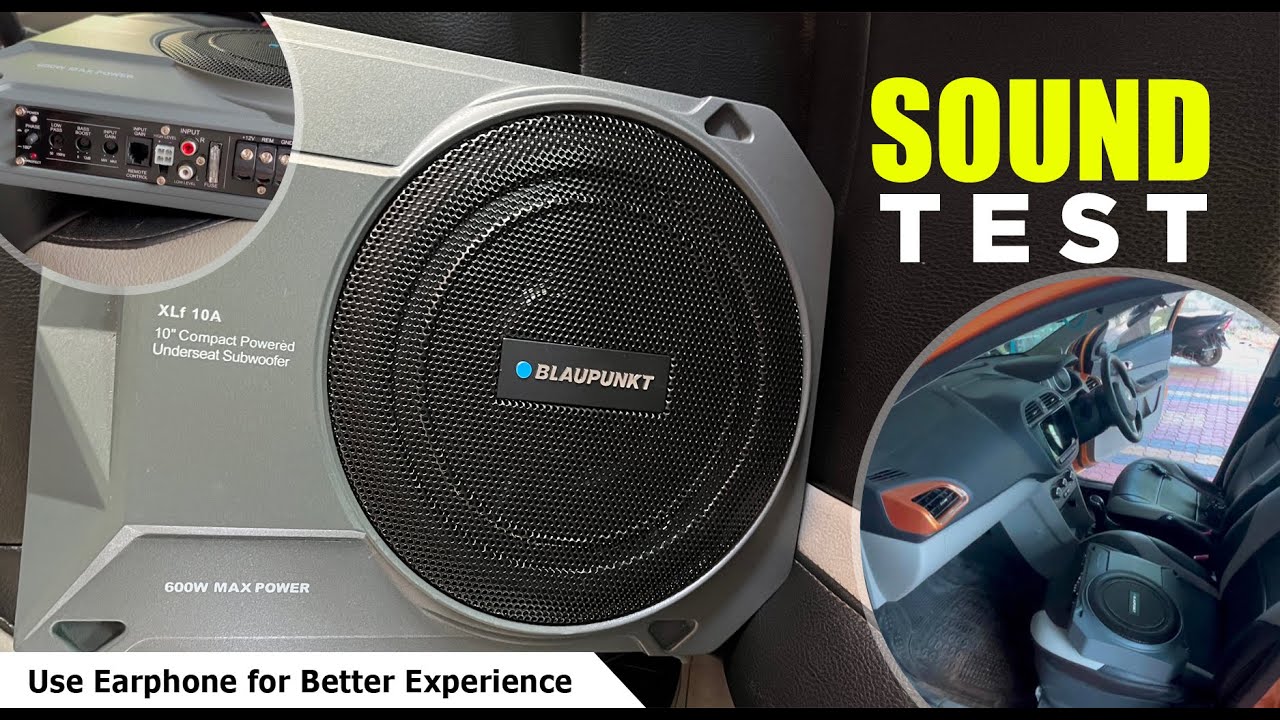 Tata tiago sound system BLAUPUNKT  Under Seat Subwoofer  sound test 150 watts  | USE HEAD PHONES