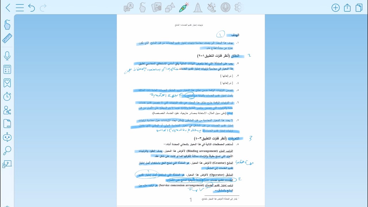 شرح المحاسبة الحكومية الفصل السادس عشر, نص المعيار IPSAS 32 و المثال الشامل