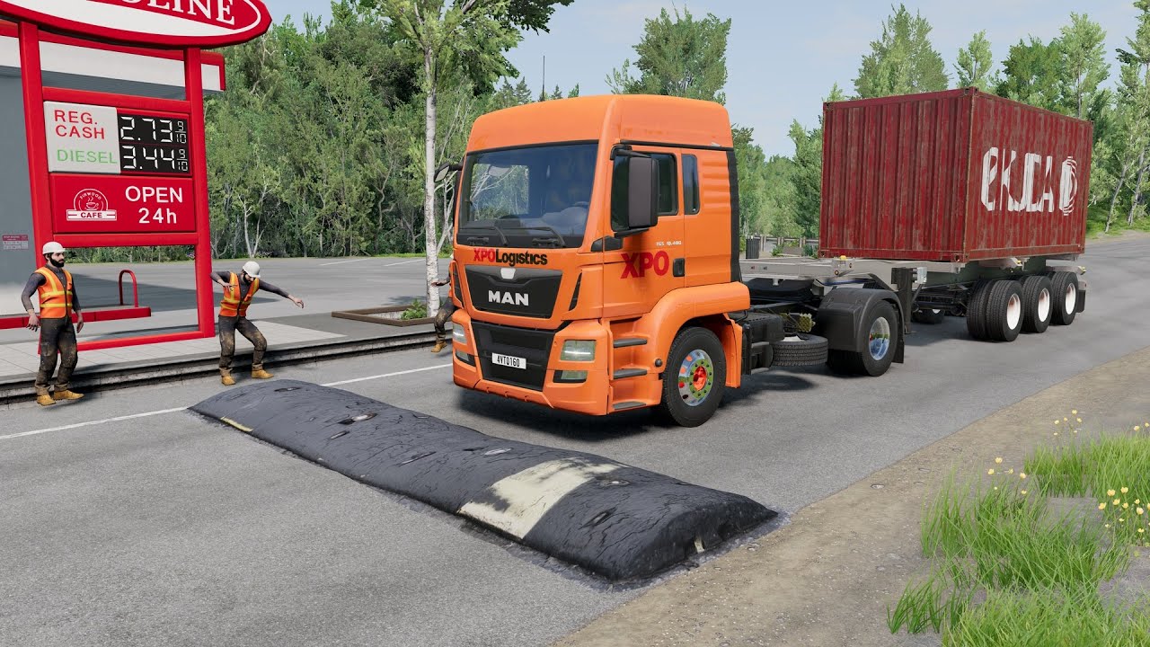 Truck vs Speedbump  -  BeamNG.Drive 🚛🚜🚚