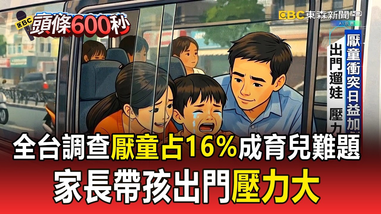 全台調查「厭童占16%」少子化育兒難題！家長帶孩出門「壓力大」【頭條600秒】
