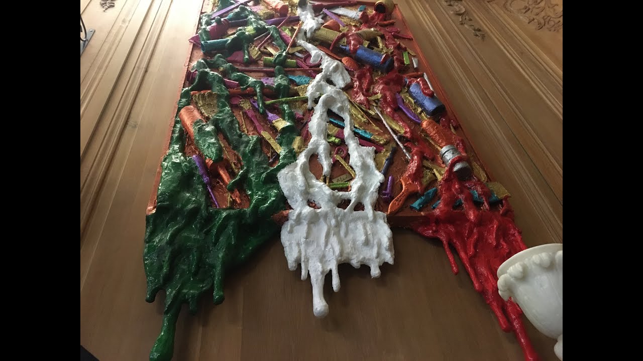 Quadro Fantasia  reciclaggio Materali Con Colatura Sono Un Italiano vero 6