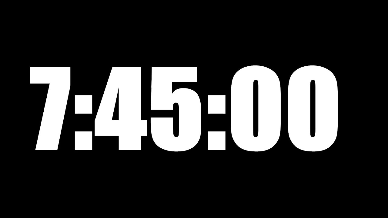 7 HOUR 45 MINUTE TIMER &bull; 465 MINUTE COUNTDOWN TIMER ⏰ LOUD ALARM ⏰