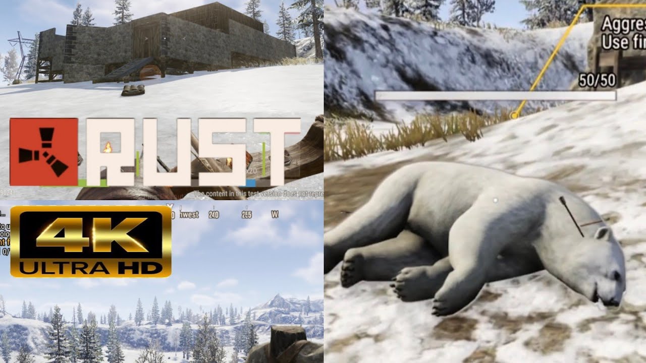 RUST MOBİLE BÖLÜM 3 SOĞUK BİR KIŞ GÜNÜ KUTUP AYISI AVLADIM YENİ KIŞ EVİM.