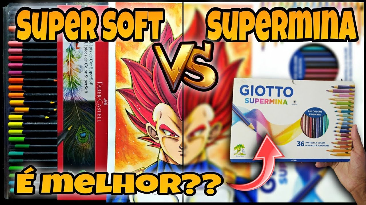 Qual é melhor? Faber Castell Super Soft VS Giotto supermina ( Drawing Vegeta ssj god )