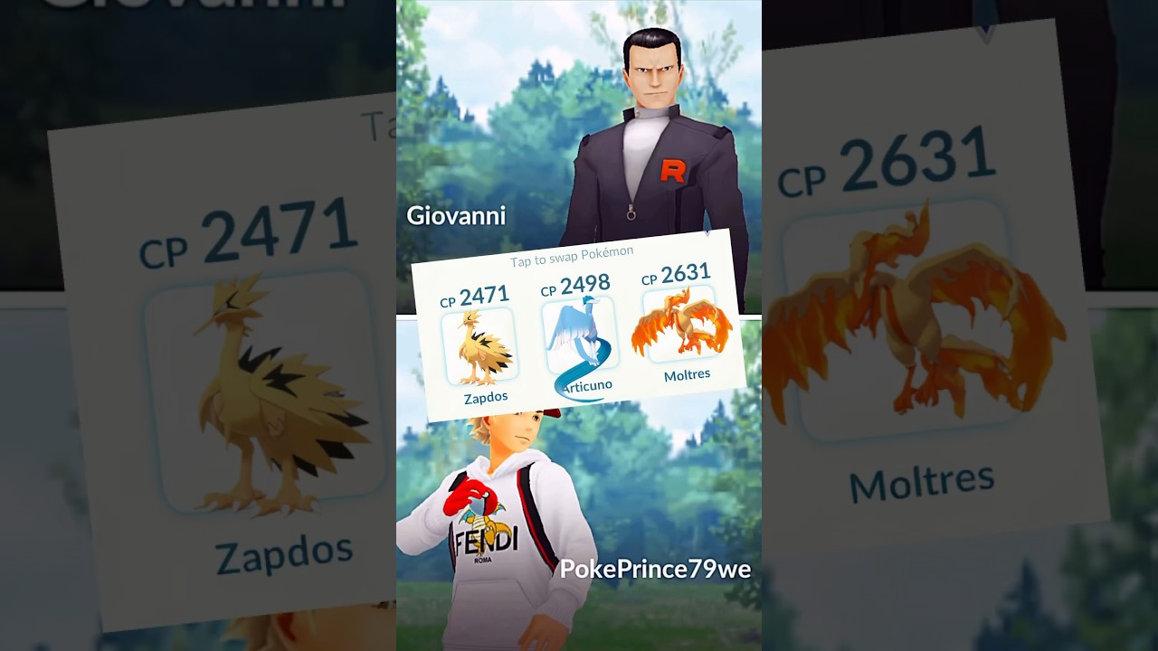 Galarian Birds V/S Boss Giovanni Battle in #pokemongo