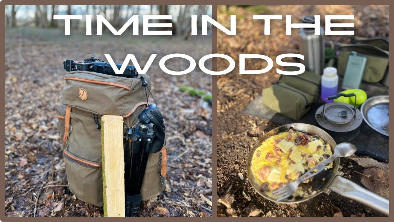 The Woods on a sunny Day - setting tarp - fjallraven stubben - nice lunch - Failed Carving - meet up