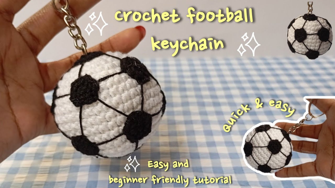 Футбольный брелок крючком⚽ | 30 минут вязания крючком | футбольный мяч | простое пошаговое руково...