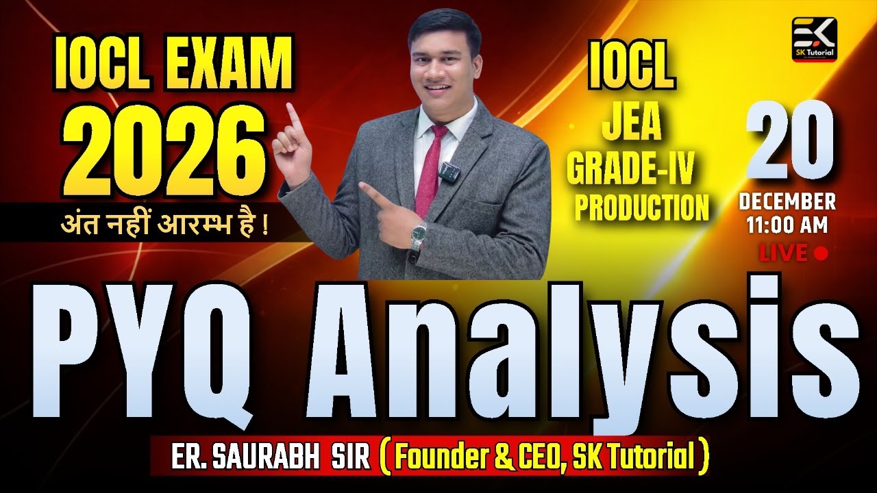 IOCL JEA Grade-IV Production 2025 🔥 | PYQ Question Paper Solution | Selection Guarantee Strategy
