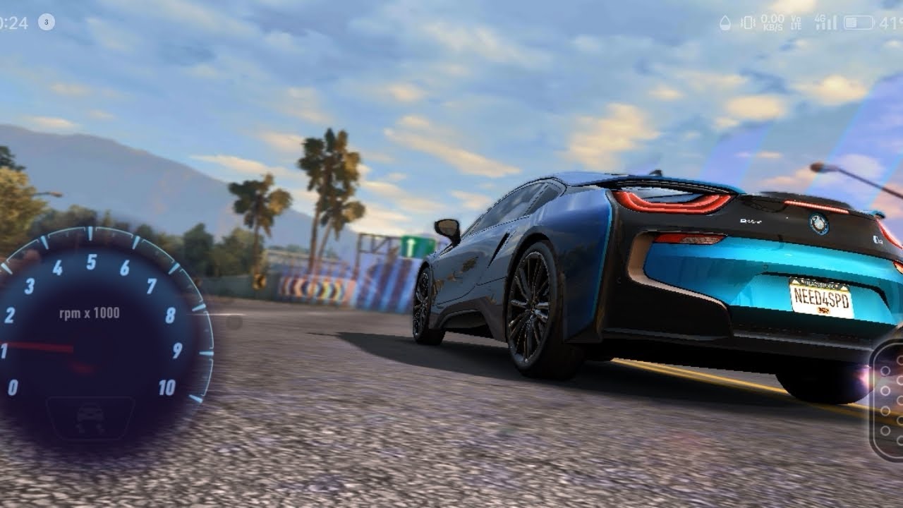 BMW 8i in top speed PR 481 &agrave;nd RPM x1000 racing video