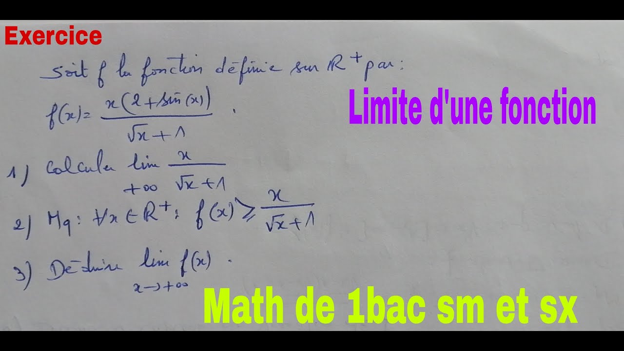 limite dune fonction.....math de 1bac sm et sx..2exercices corriges