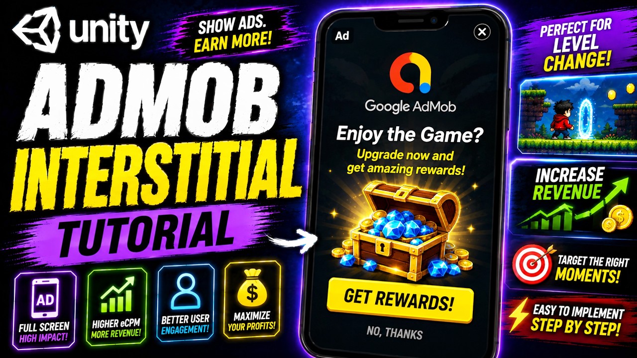 Unity Admob Interstitial Ads | How To Add Admob Ads In Unity Game | Google Admob Unity Tutorial
