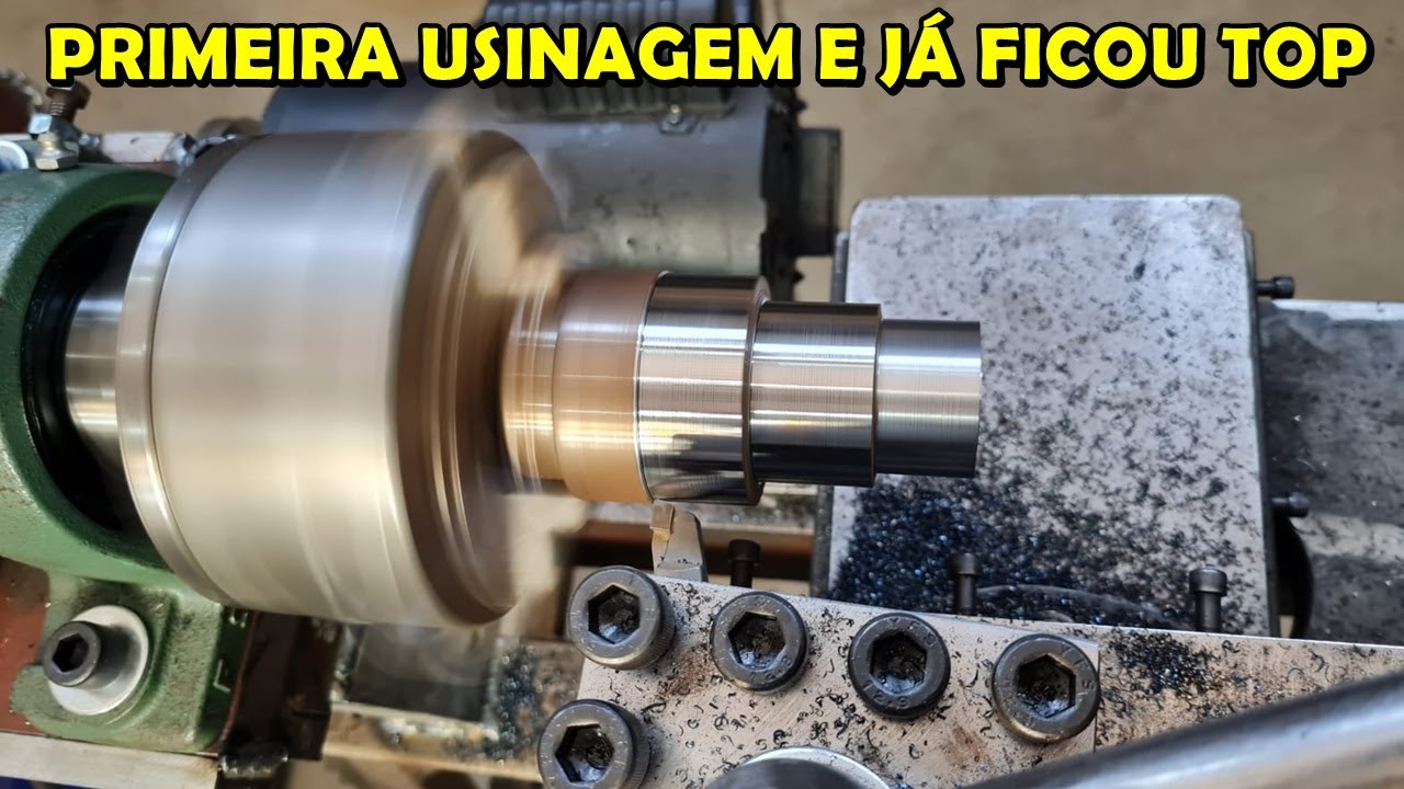 Como Fazer um Torno Caseiro Parte 32 - Fazendo a Primeira Usinagem