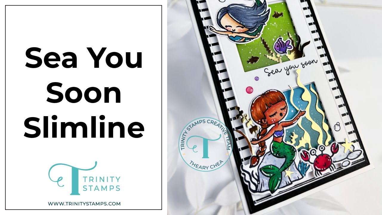 Sea You Soon Slimline with Trinity Stamps | Cardmaking Tutorial