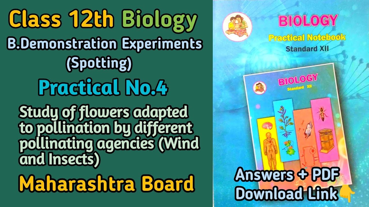 HSC Biology Practical No.4 (Spotting): Study of flowers adapted to pollination... | MH Board